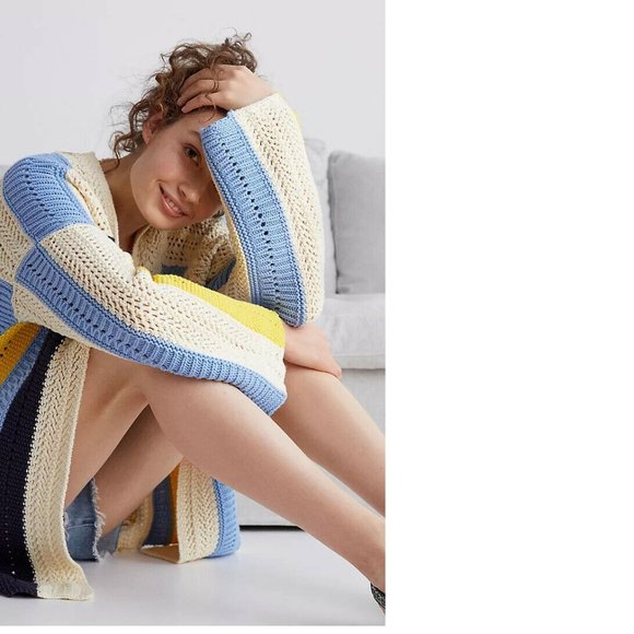 Anthropologie Maeve Striped Longline Cardigan - Picture 4 of 9